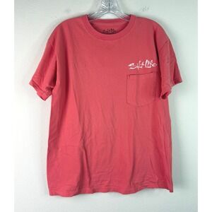 Salt Life T-Shirt Mens Small Chasing Tail Lobster Graphic Pocket Tee Red Slv